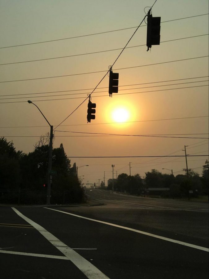September 7th: The Beaverton sky filling with smoke was both awe-inspiring and frightening to everyone who was a witness to it. Photo courtesy of Sasha Winner, taken at 5:47 p.m.