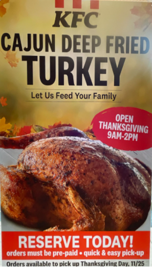Image of Thanksgiving turkey advertisement. 