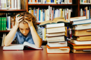 Student stressed out from workload 